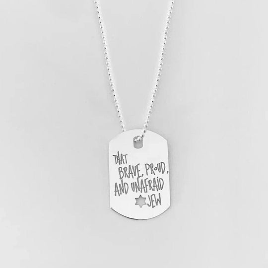 That Proud Jew ID Tag Necklace - Choice of Statement - (Sterling Silver or Gold-Plated)