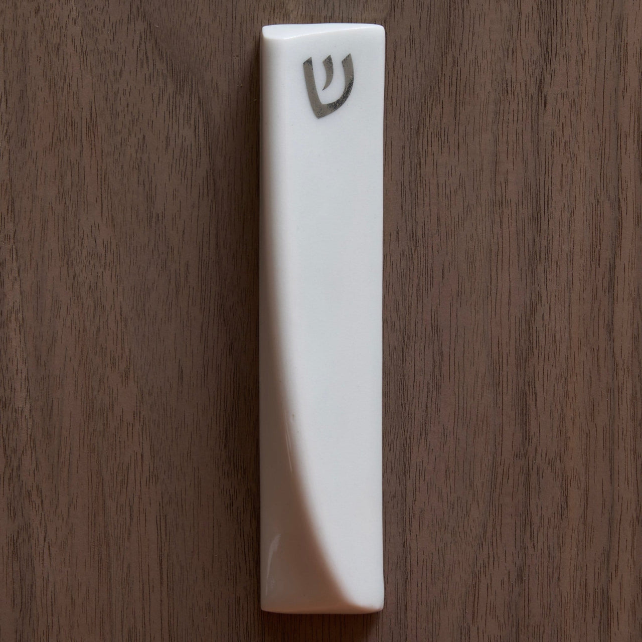 Green Judaica - Handmade Soft Blue Porcelain and Platinum Mezuzah - ModernTribe