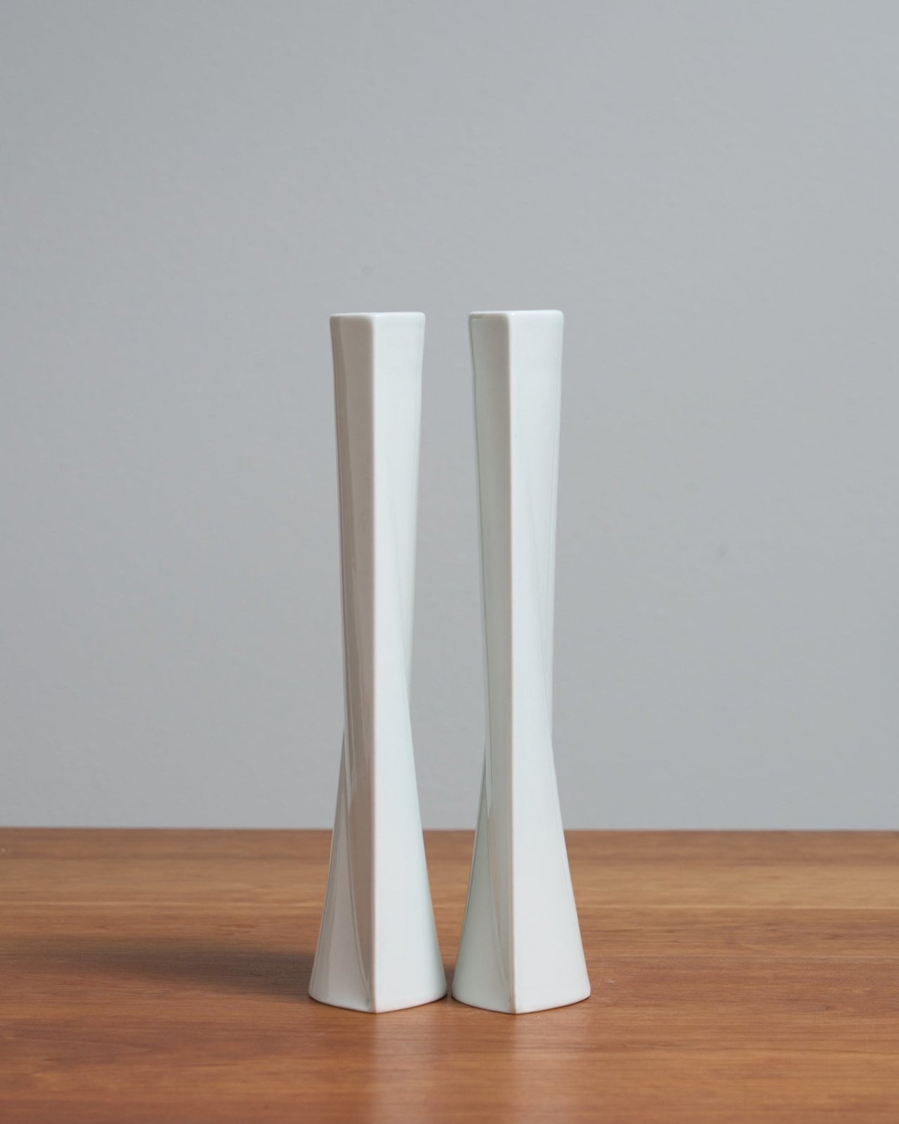 Green Judaica - Handmade Tall Soft Blue Porcelain Shabbat Candlesticks Set - ModernTribe