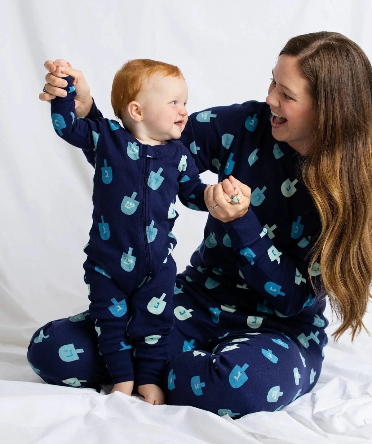 Monica + Andy Pajamas One Piece Hanukkah Dreidels Baby Pajamas by Monica + Andy - (Sizes Newborn - 24M)