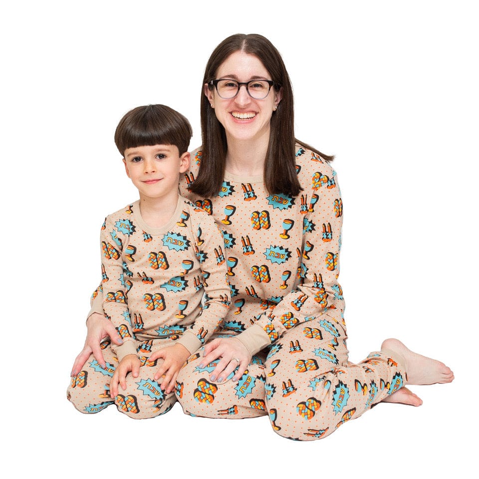 Midrash Manicures Pajamas Shabbat Pop Art Pajamas, Kids Unisex Sizes 2T - 12