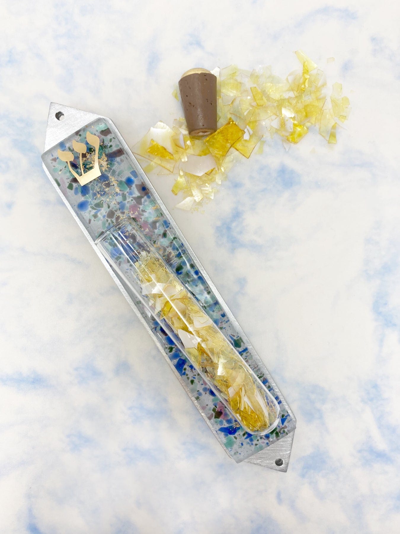 Fiesta Wedding Glass Mezuzah Fiesta Wedding Glass Mezuzah