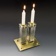 Joy Stember Candlesticks Commemorative Candle Holders with Brass Tray