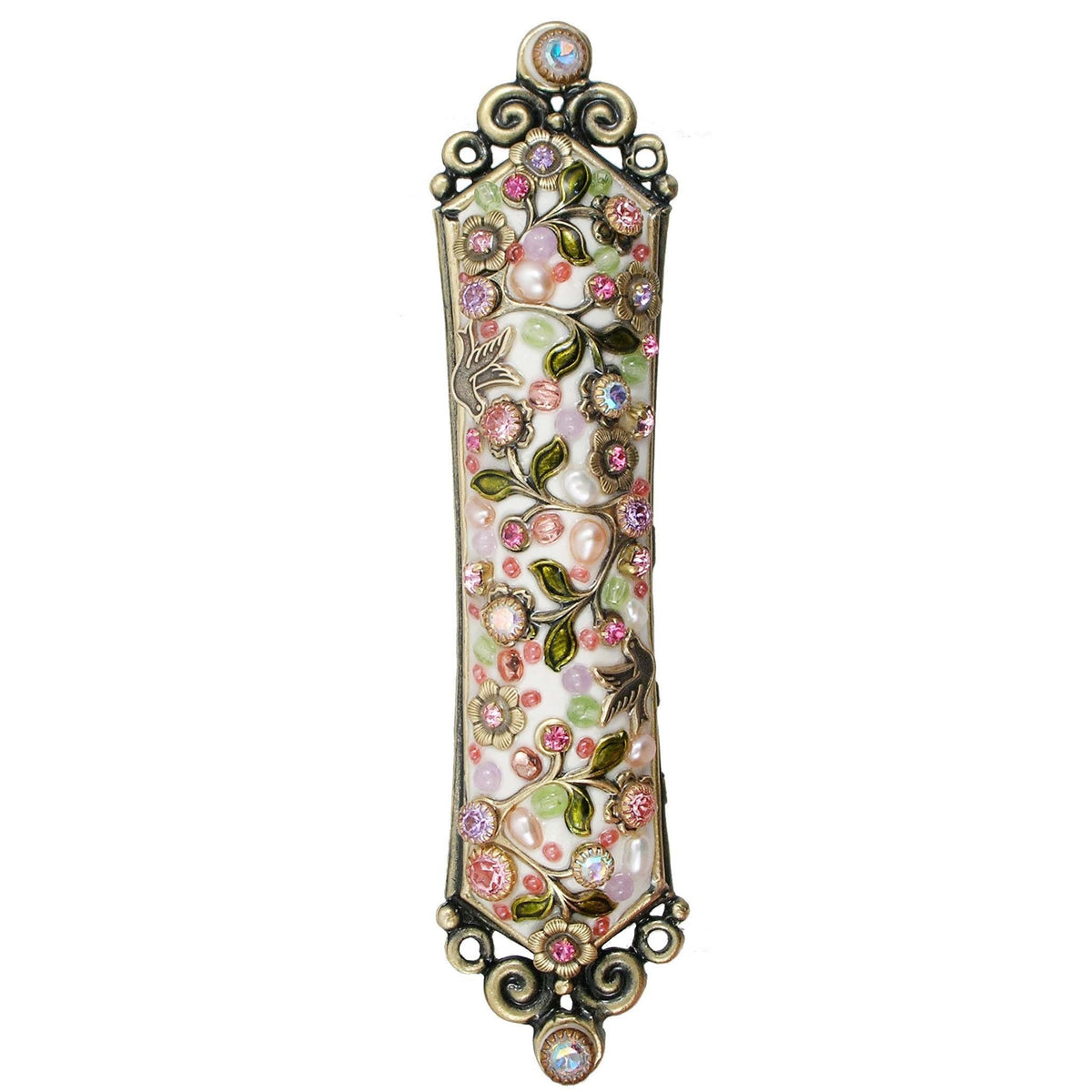 Michal Golan - White Floral Mosaic Mezuzah by Michal Golan - ModernTribe