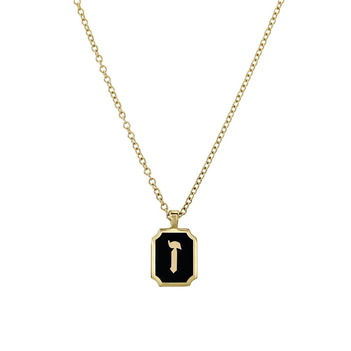 HOTCROWN - Personalized Enamel Letter Necklace - 14k Yellow Gold - ModernTribe