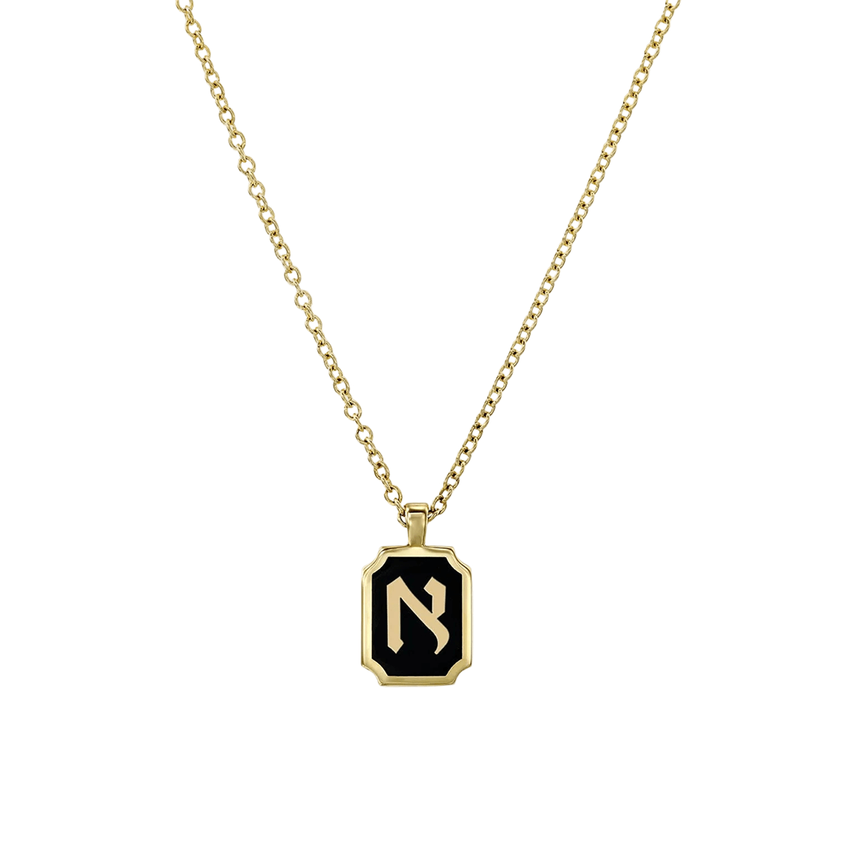HOTCROWN - Personalized Enamel Letter Necklace - 14k Yellow Gold - ModernTribe