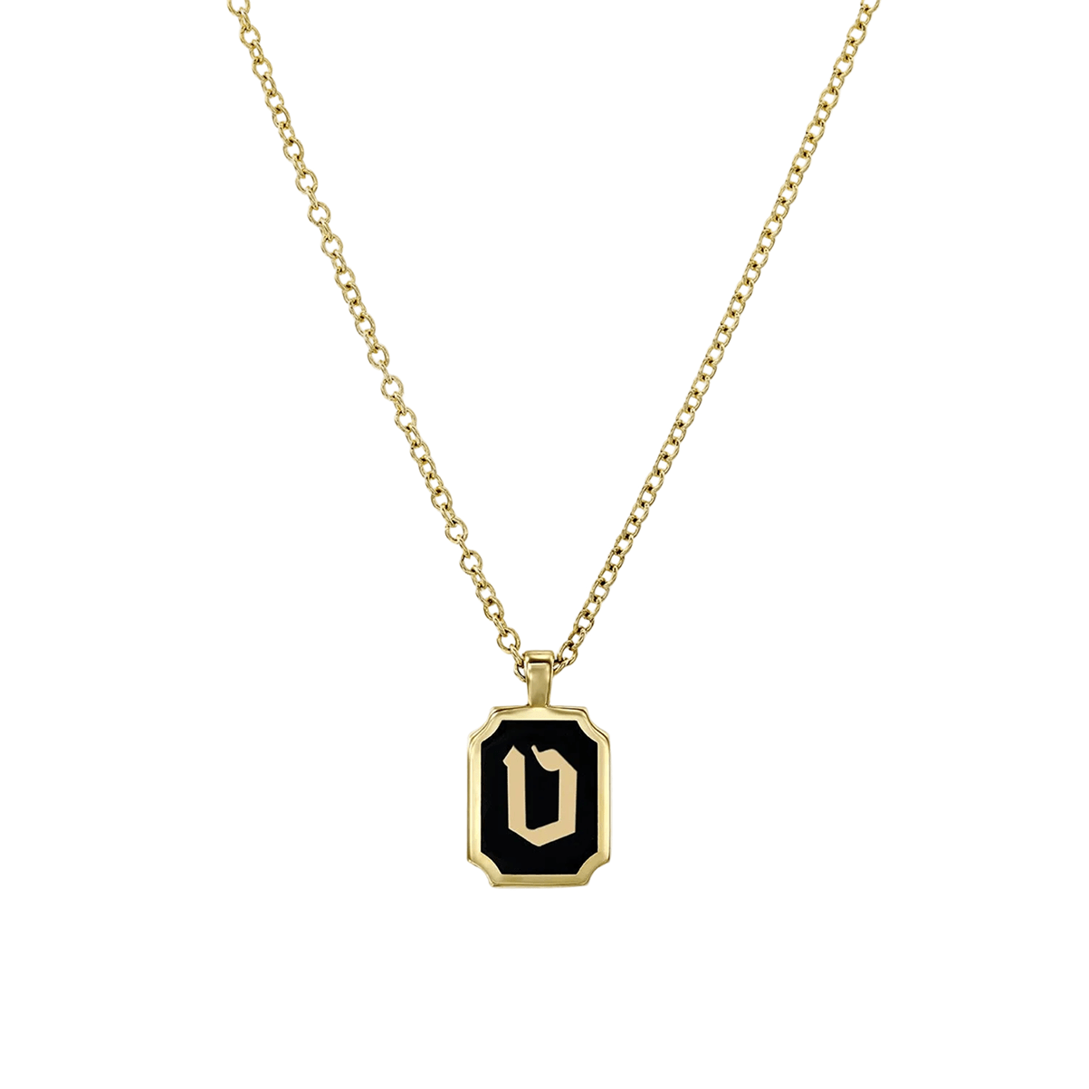 HOTCROWN - Personalized Enamel Letter Necklace - 14k Yellow Gold - ModernTribe