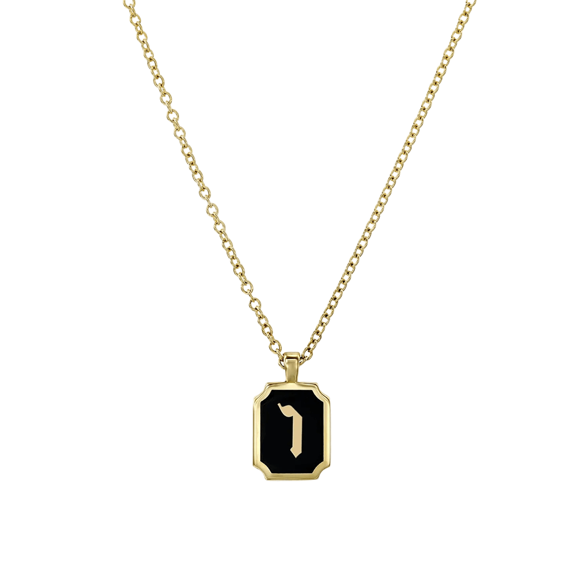 HOTCROWN - Personalized Enamel Letter Necklace - 14k Yellow Gold - ModernTribe