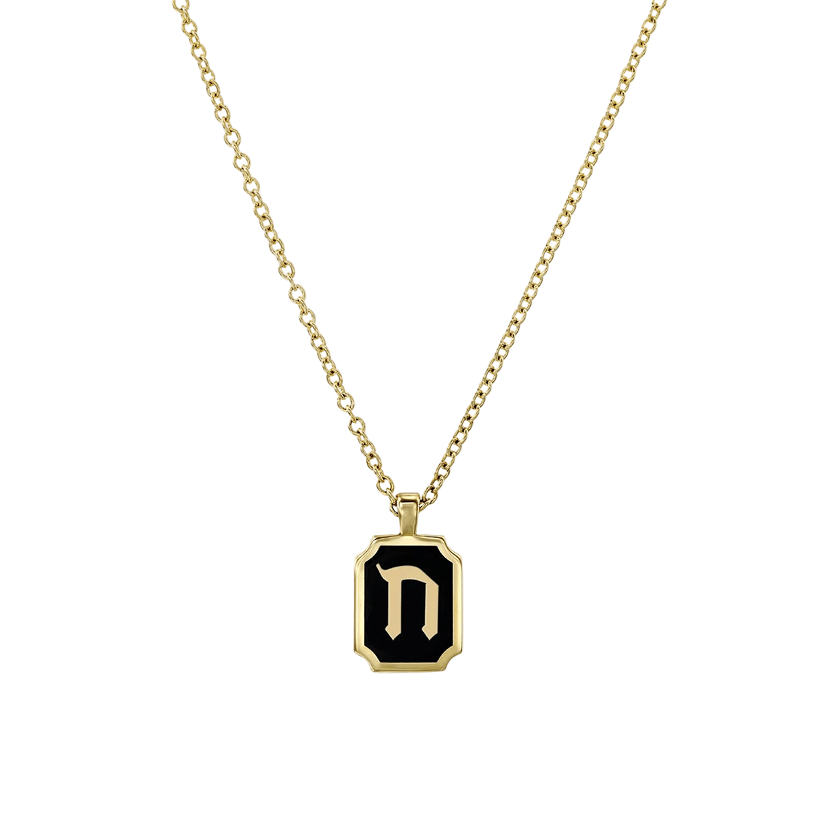 HOTCROWN - Personalized Enamel Letter Necklace - 14k Yellow Gold - ModernTribe