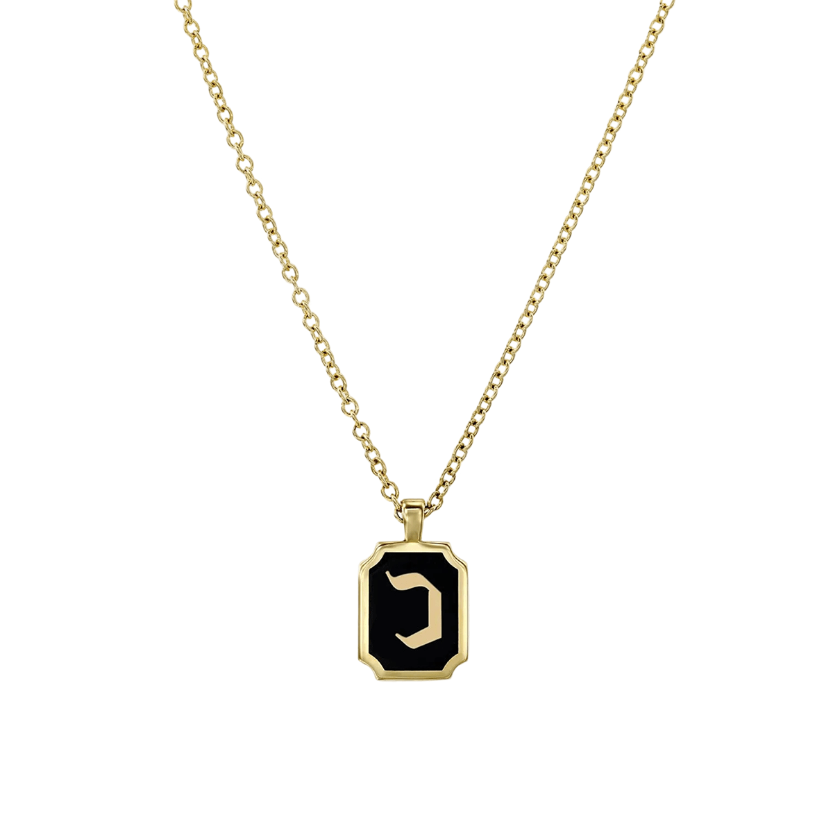 HOTCROWN - Personalized Enamel Letter Necklace - 14k Yellow Gold - ModernTribe