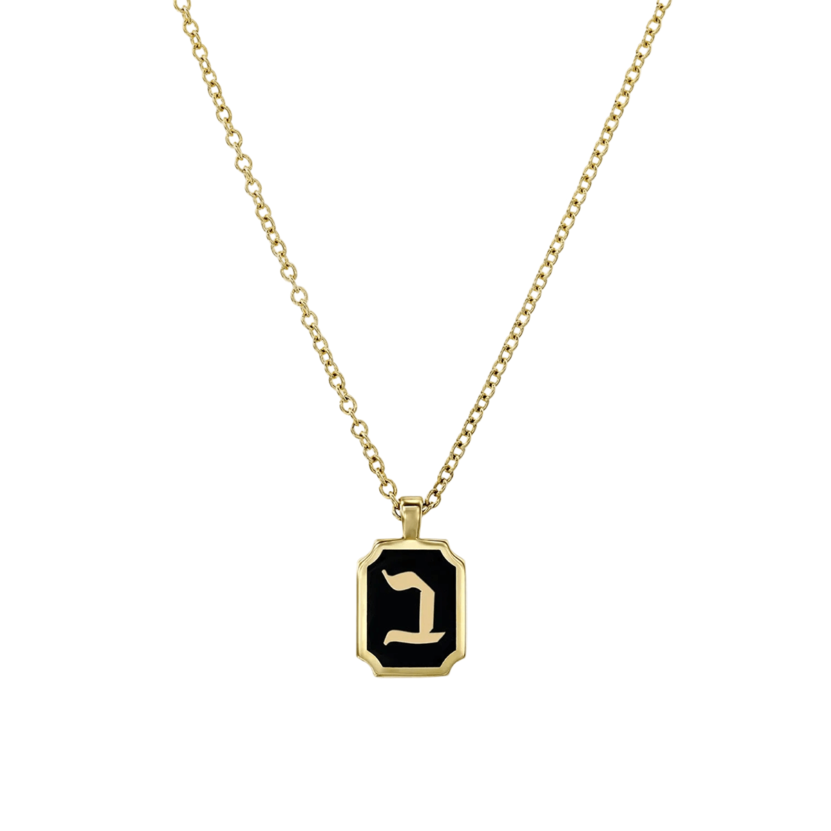 HOTCROWN - Personalized Enamel Letter Necklace - 14k Yellow Gold - ModernTribe