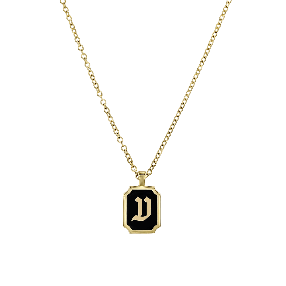 HOTCROWN - Personalized Enamel Letter Necklace - 14k Yellow Gold - ModernTribe