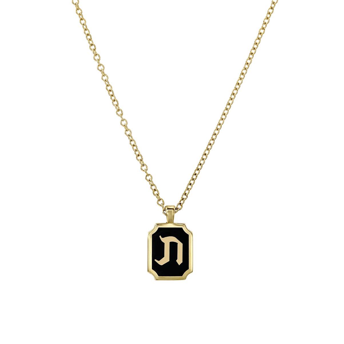 HOTCROWN - Personalized Enamel Letter Necklace - 14k Yellow Gold - ModernTribe