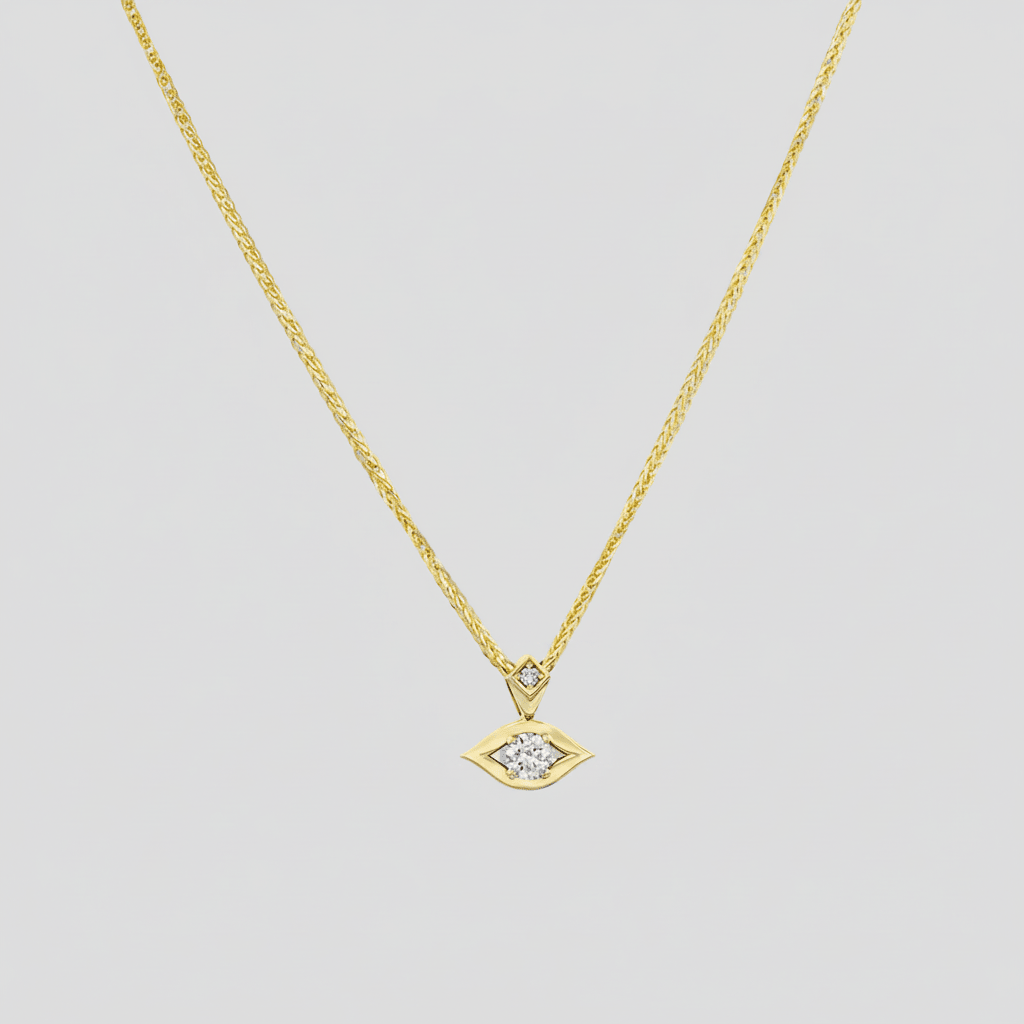 HOTCROWN - Diamond Evil Eye Necklace - 14k White, Rose or Yellow Gold - ModernTribe