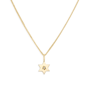 HOTCROWN - Gaza Envelope Shield Star of David Necklace with a Diamond - 14k Yellow, Rose or White Gold - ModernTribe