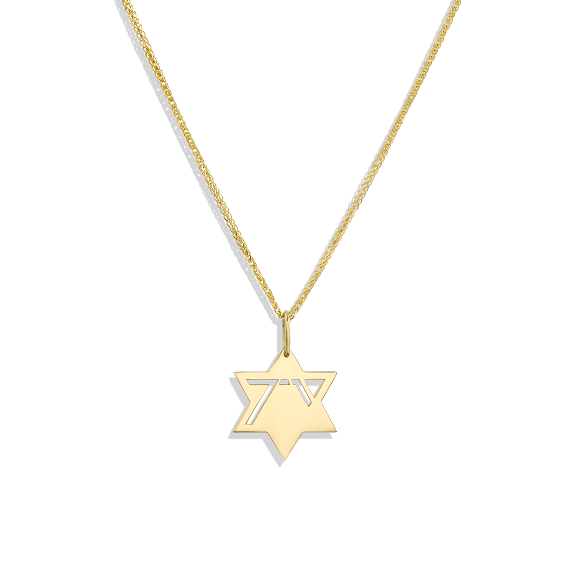 HOTCROWN - Heroism Star of David Solid Necklace - 14k Yellow, Rose or White Gold - ModernTribe