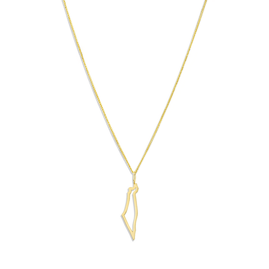Israel Frame Necklace - 14k Yellow, Rose or White Gold
