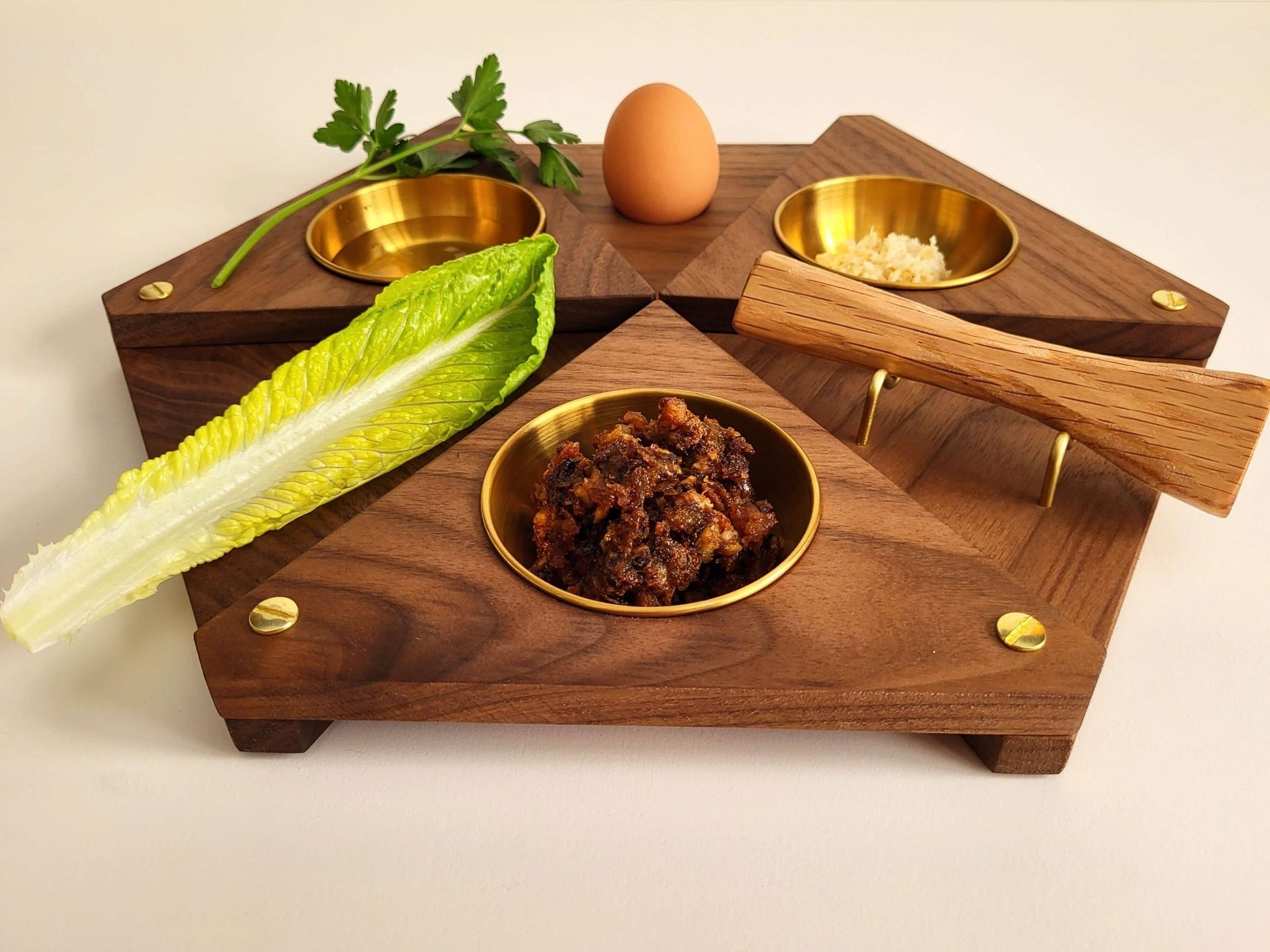 Interplay Designs - Freestyle Walnut and Brass Seder Plate - ModernTribe