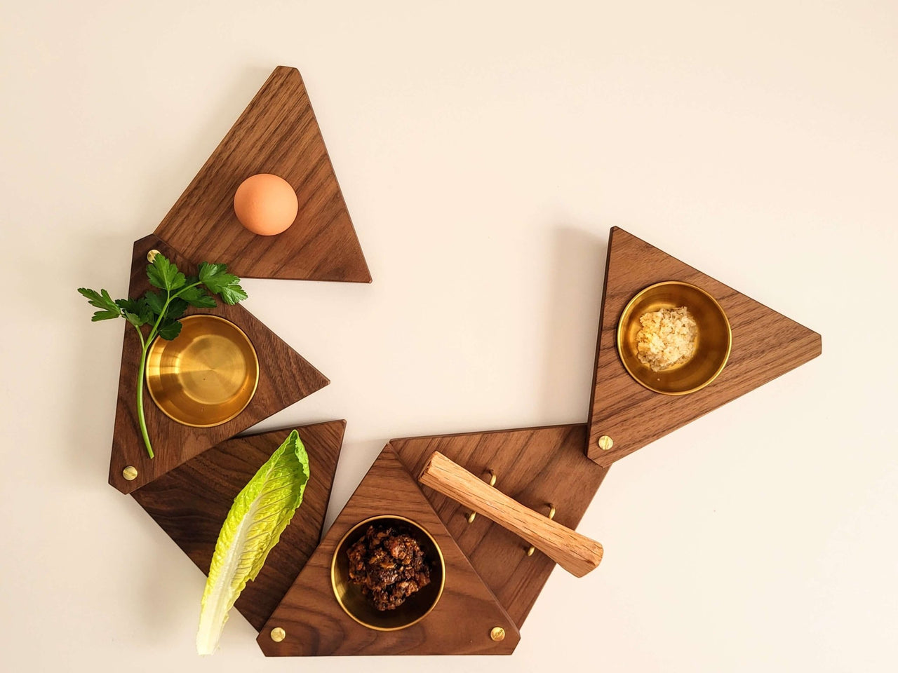 Interplay Designs - Freestyle Walnut and Brass Seder Plate - ModernTribe