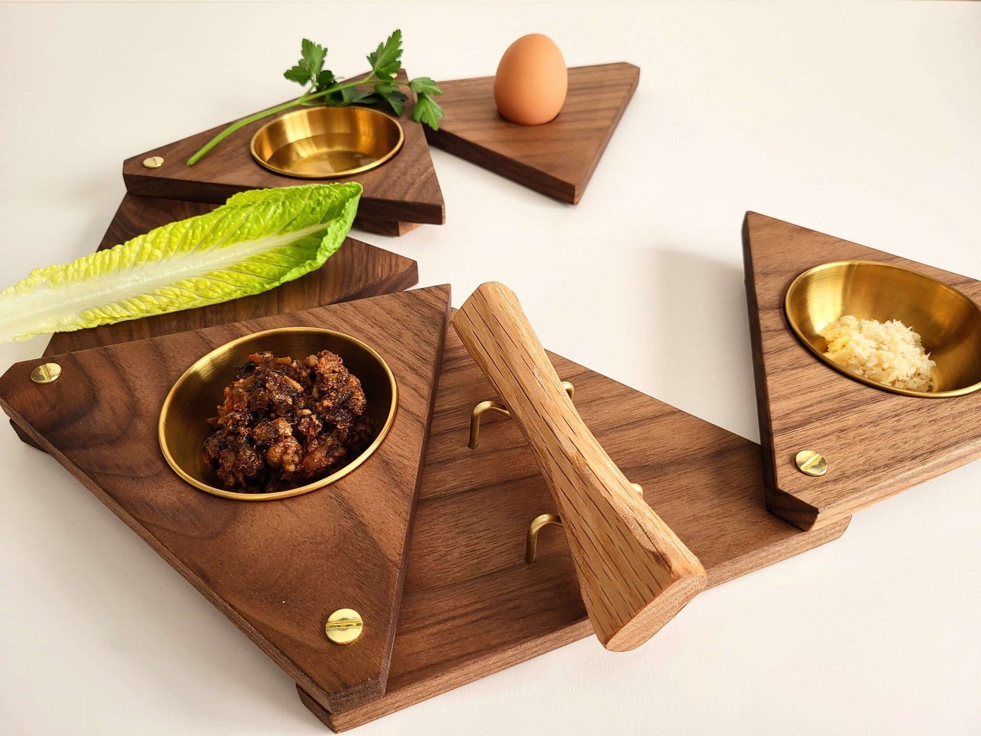 Interplay Designs - Freestyle Walnut and Brass Seder Plate - ModernTribe