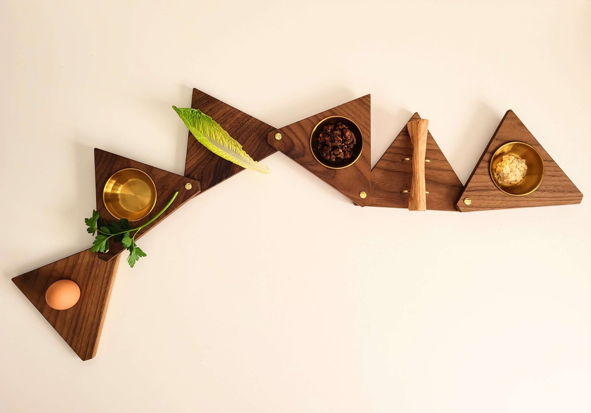 Interplay Designs - Freestyle Walnut and Brass Seder Plate - ModernTribe