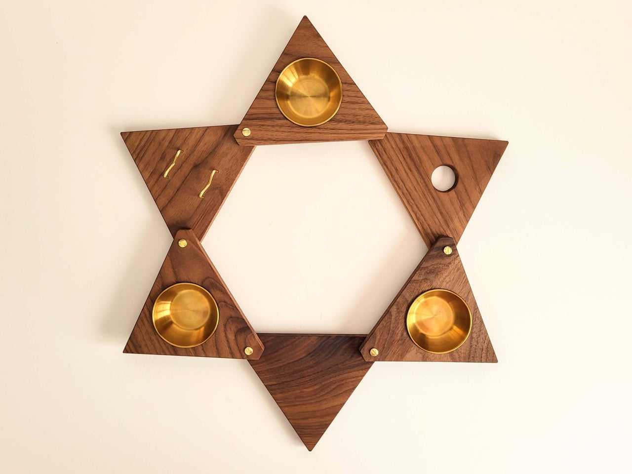 Interplay Designs - Freestyle Walnut and Brass Seder Plate - ModernTribe
