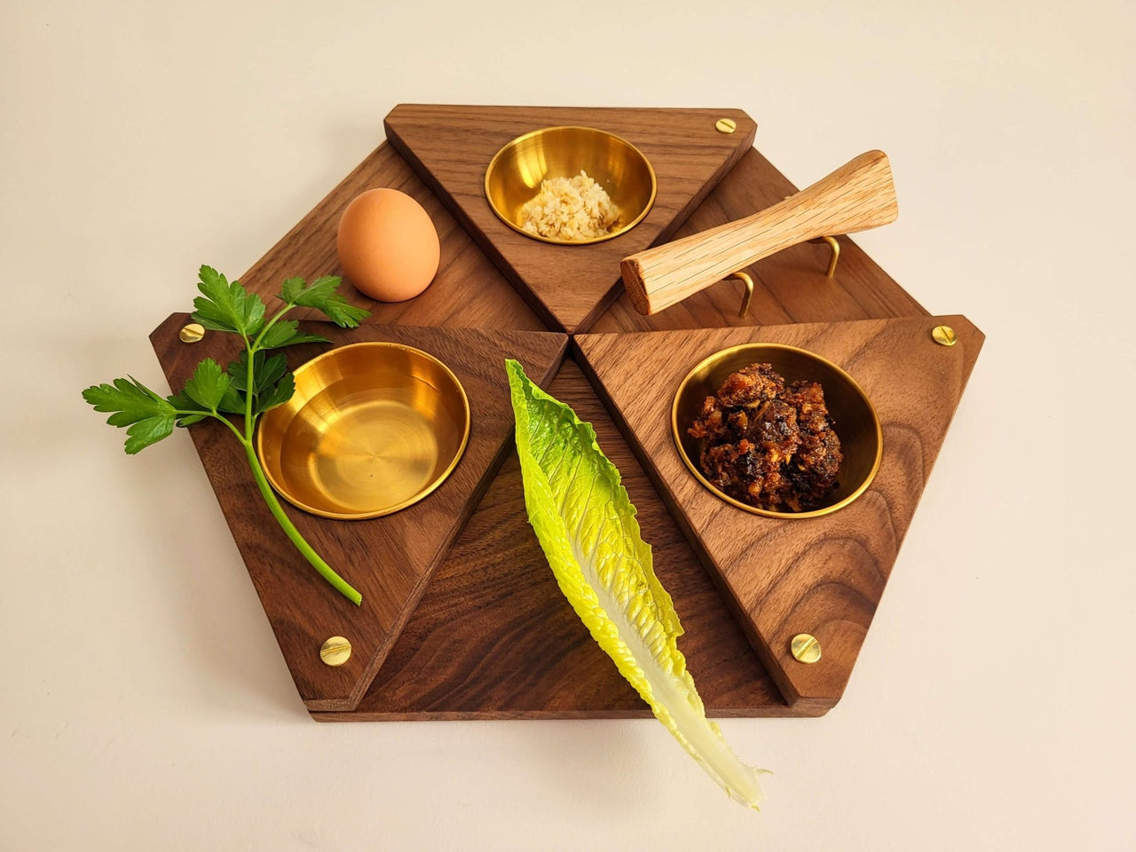 Interplay Designs - Freestyle Walnut and Brass Seder Plate - ModernTribe