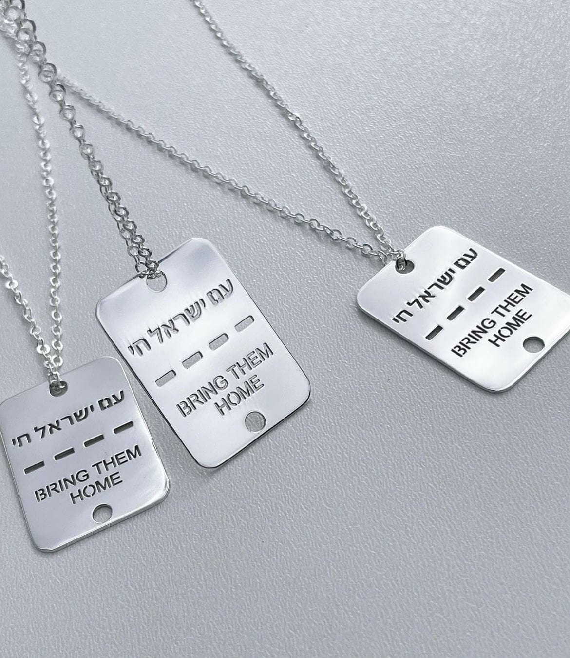Miriam Merenfeld Jewelry - Bring Them Home Tag Necklace - Sterling Silver 32" - 100% of Profits Donated - ModernTribe