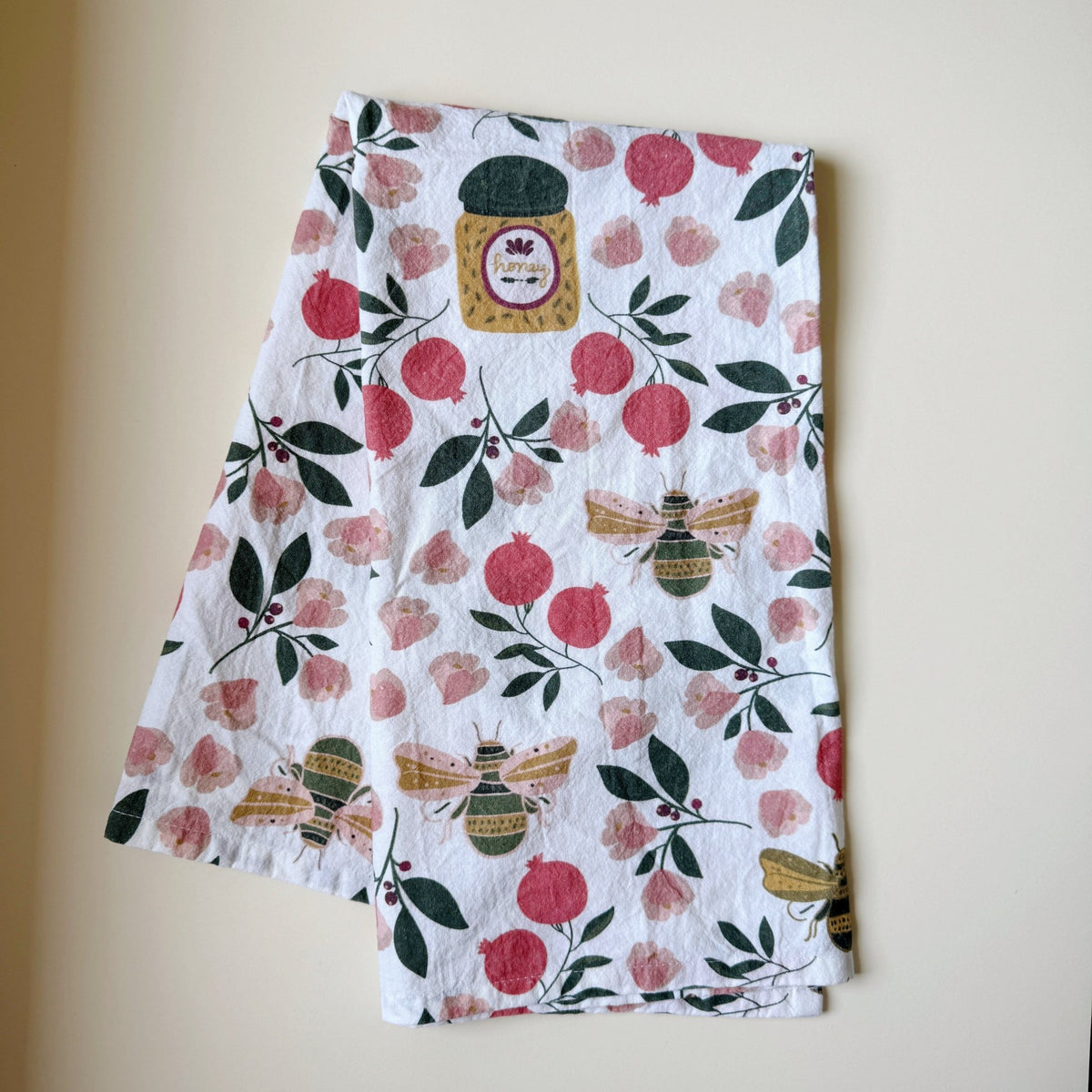 Jewish Together - Rosh Hashanah Honey and Blooms Tea Towel - ModernTribe