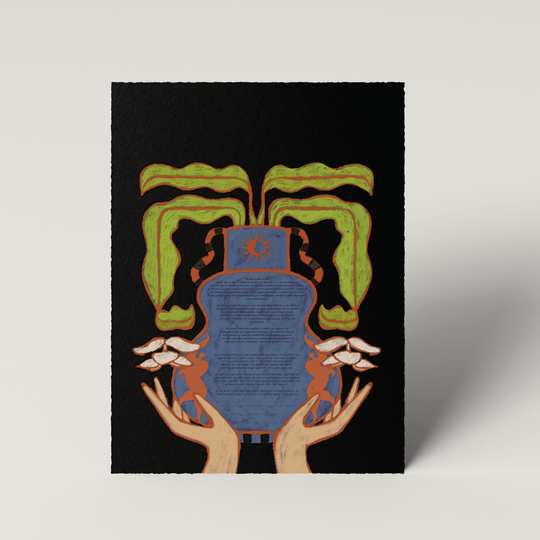 Full Cup Ketubah by Tchotchke Judaica (Choice of Black or Tan)
