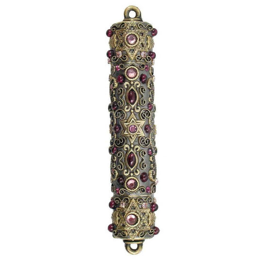 Garnet and Crystal Mezuzah by Michal Golan