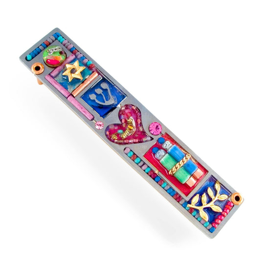 Seeka Colorful Heart and Torah Mezuzah