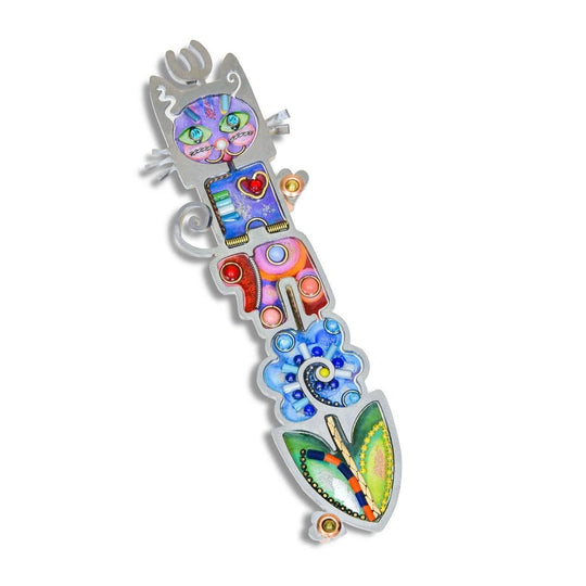 Seeka Cat and Chai Children's Room Mezuzah