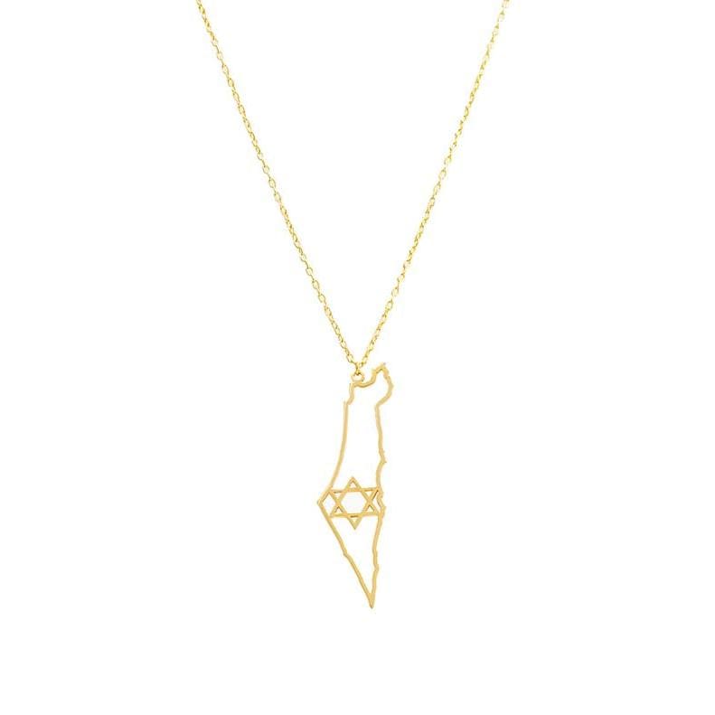 By Adina Eden - Gold - Plated Cutout Star of David Israel Necklace - ModernTribe