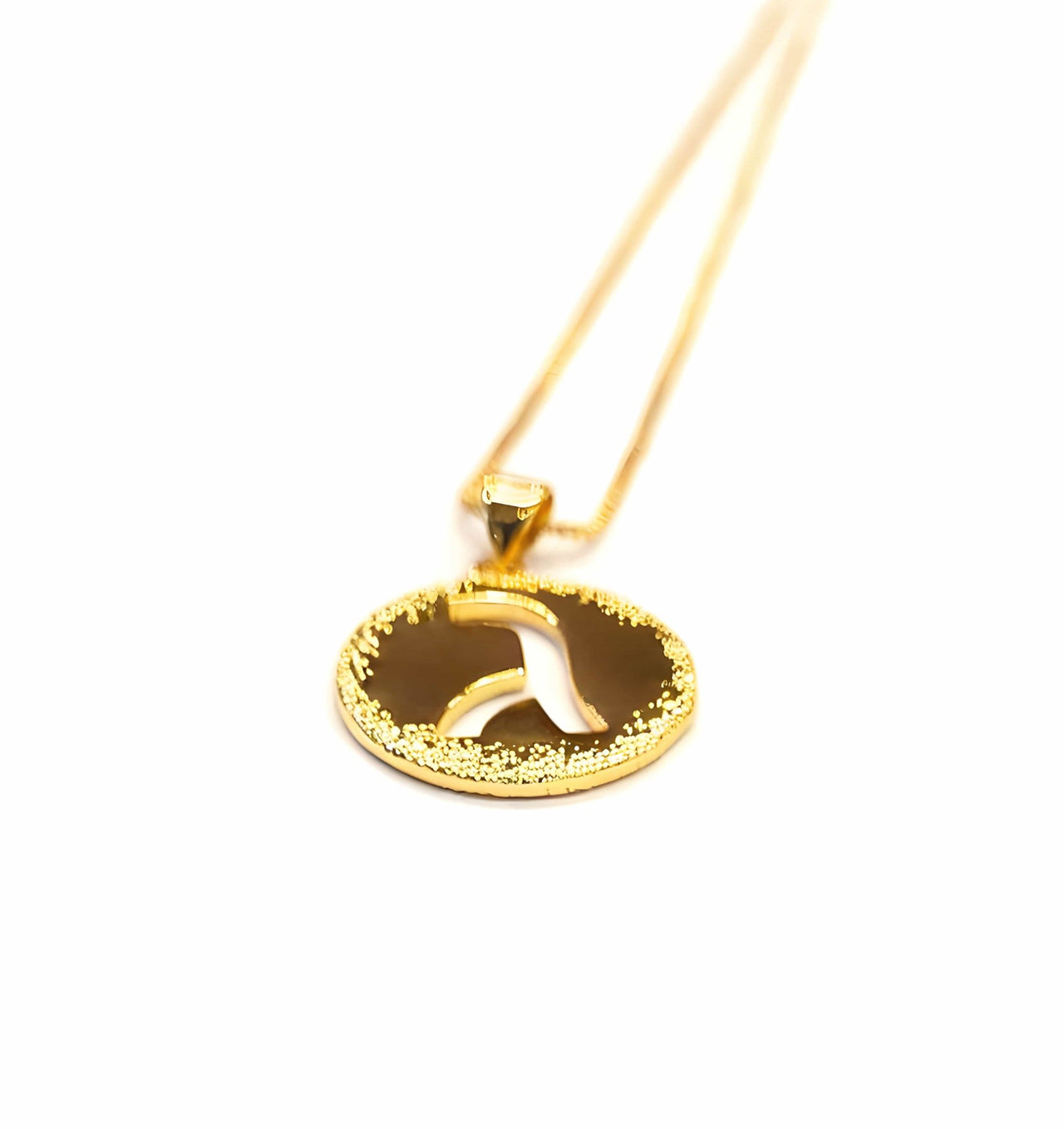 Ishees Jewelry - Gold - Plated Round Hebrew Initial Necklace - ModernTribe