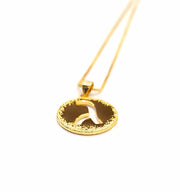 Ishees Jewelry Necklaces Golden Round Hebrew Initial Necklace