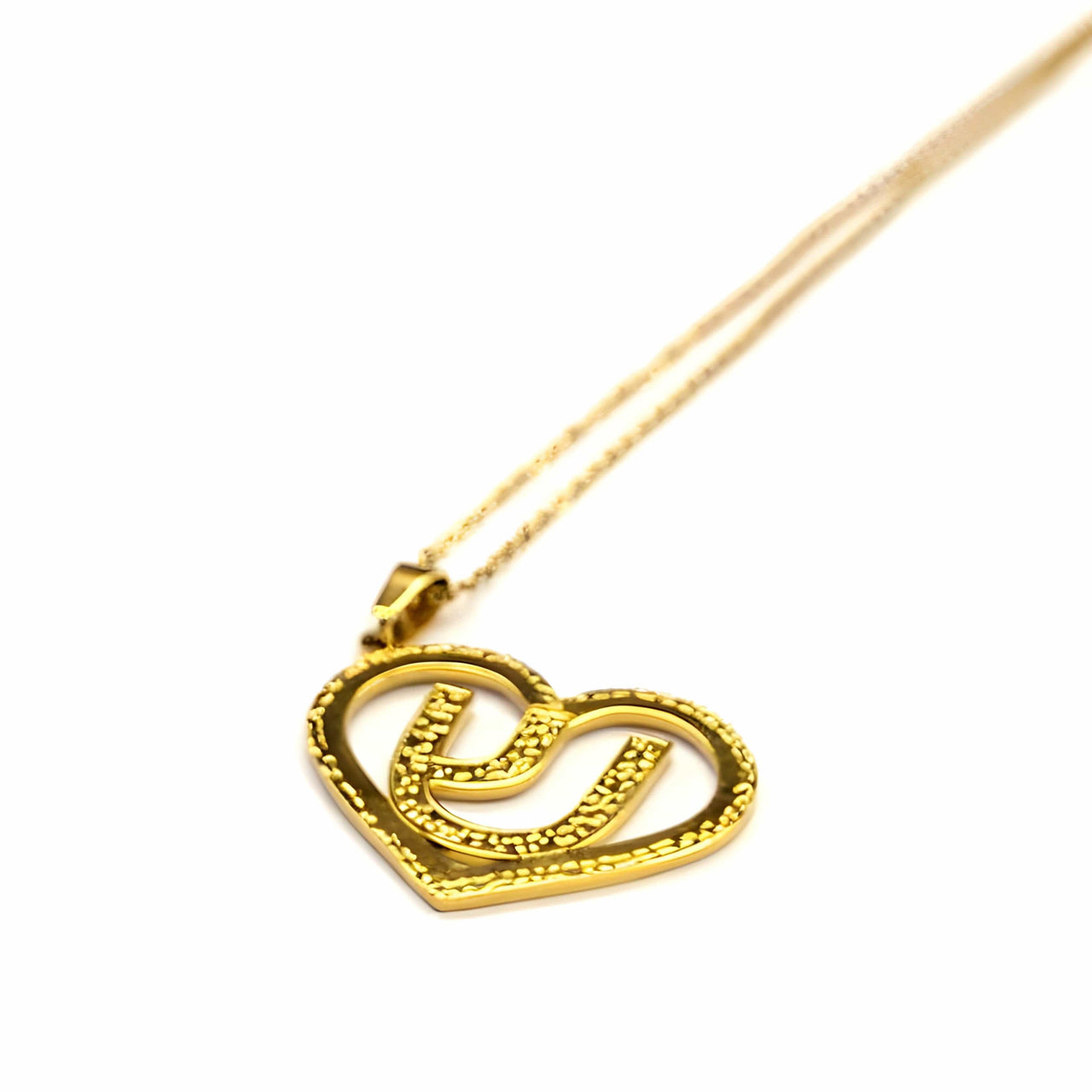 Ishees Jewelry - Gold - Plated Heart Initial Necklace - ModernTribe