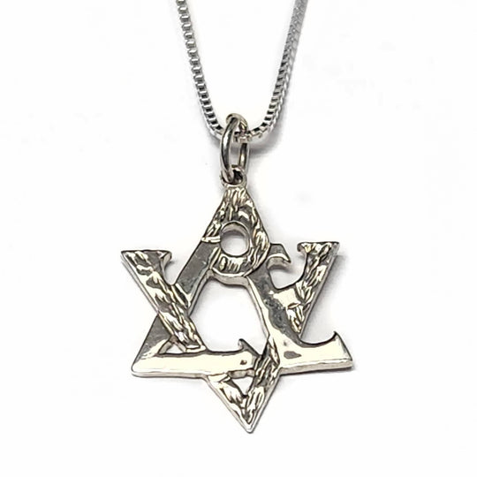 Abstract Love Star of David Necklace - Sterling Silver