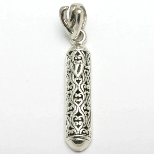 Filigree Shin Mezuzah Necklace - Sterling Silver