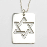 Bareket Jewelry Necklaces Star of David Dog Tag Necklace - Sterling Silver