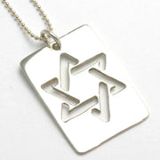 Bareket Jewelry Necklaces Star of David Dog Tag Necklace - Sterling Silver