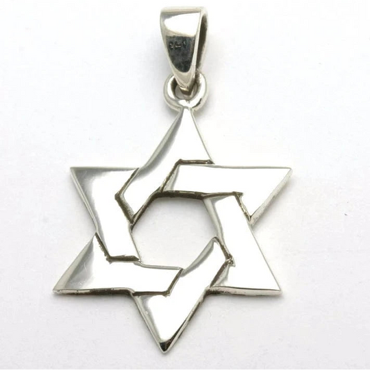Woven Star of David Necklace - Sterling Silver