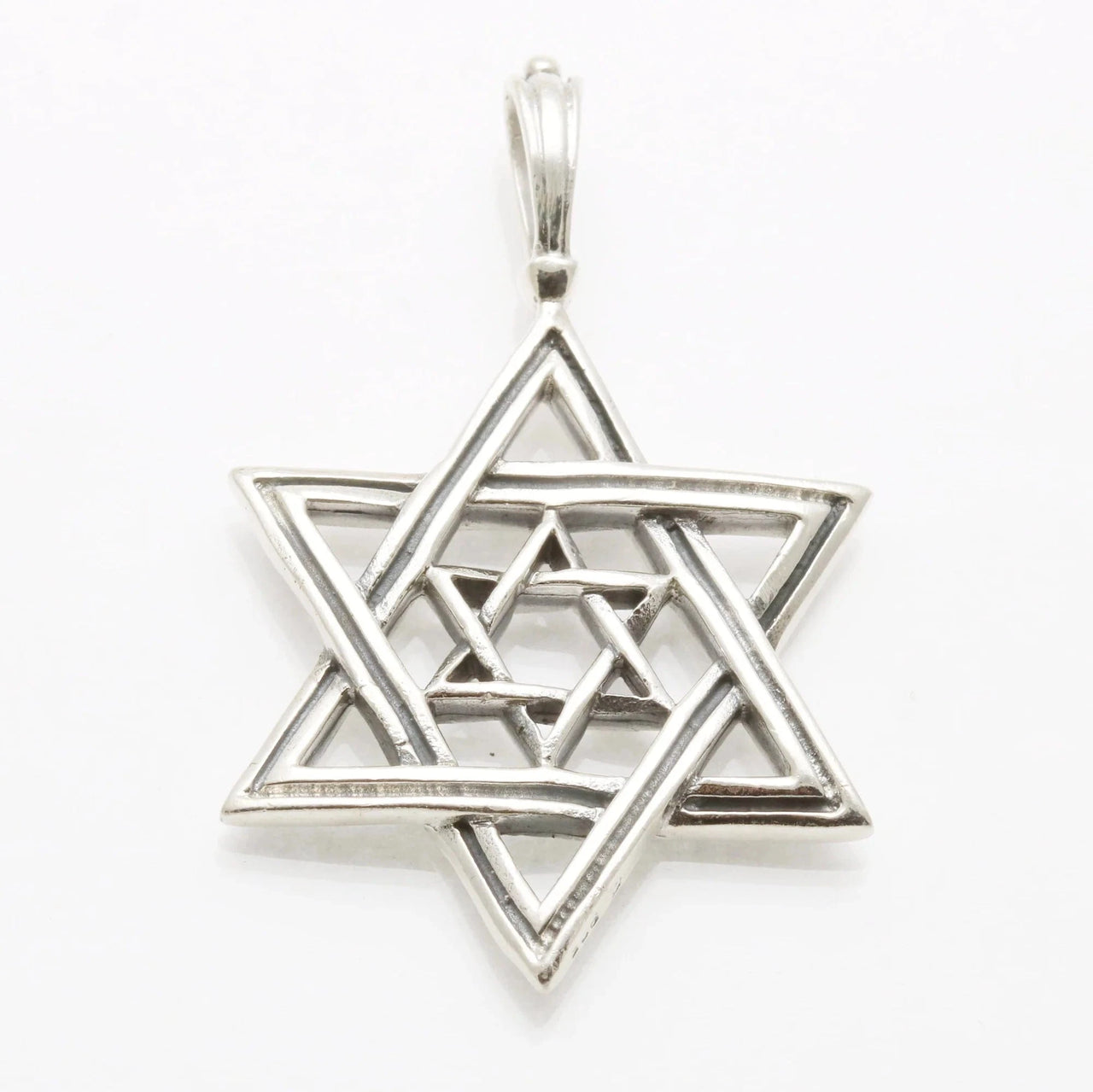 Bareket Jewelry - Double - Sided Oxidized Star of David Necklace - Sterling Silver - ModernTribe