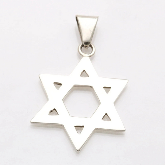 Large Classic Star of David Necklace - Sterling Silver