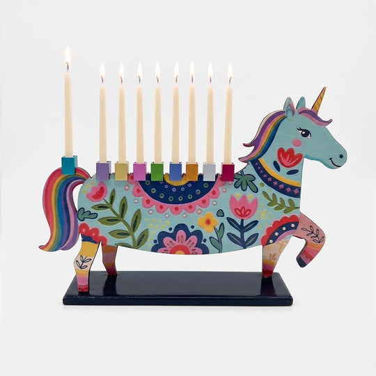 Unicorn Menorah by Yair Emanuel