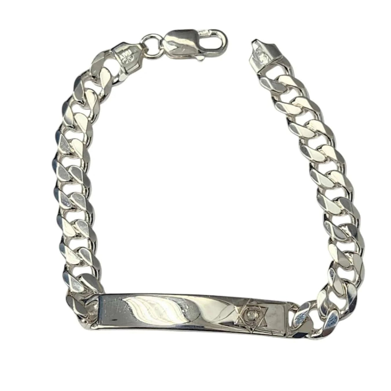 Bareket Jewelry - Personalized Men's Star of David ID Bracelet - Sterling Silver - ModernTribe