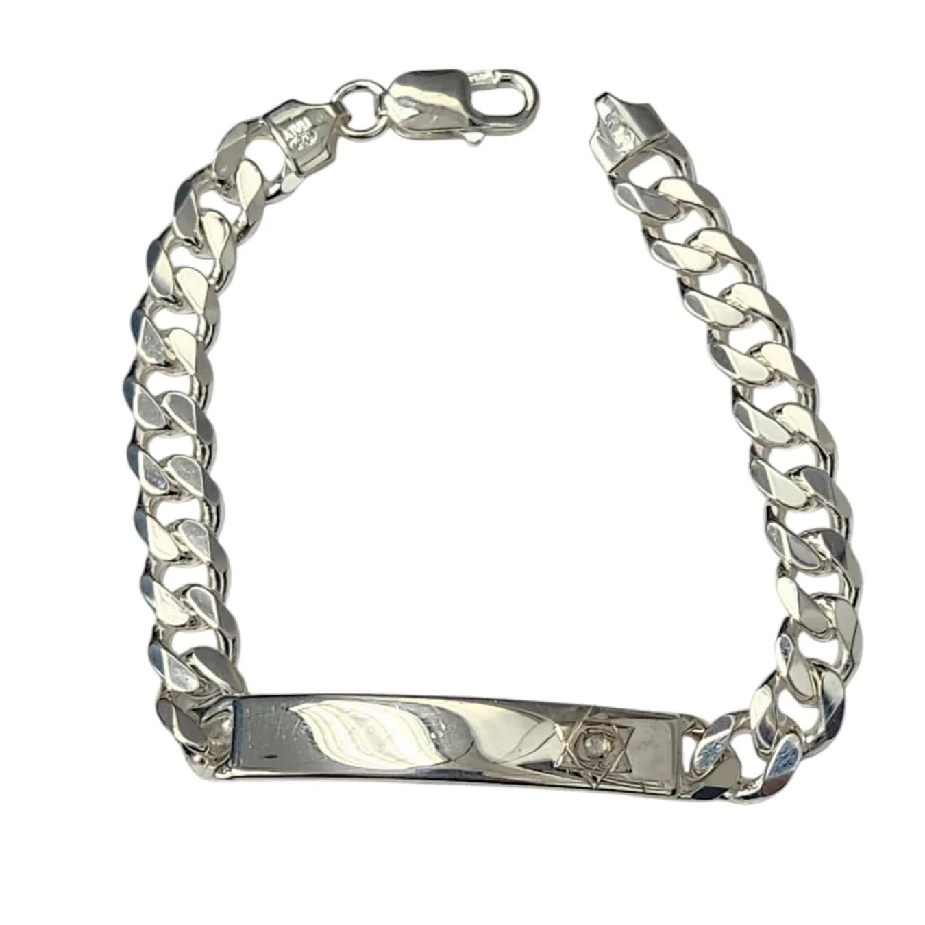 Bareket Jewelry Bracelets Personalized Men's Star of David ID Bracelet - Sterling Silver