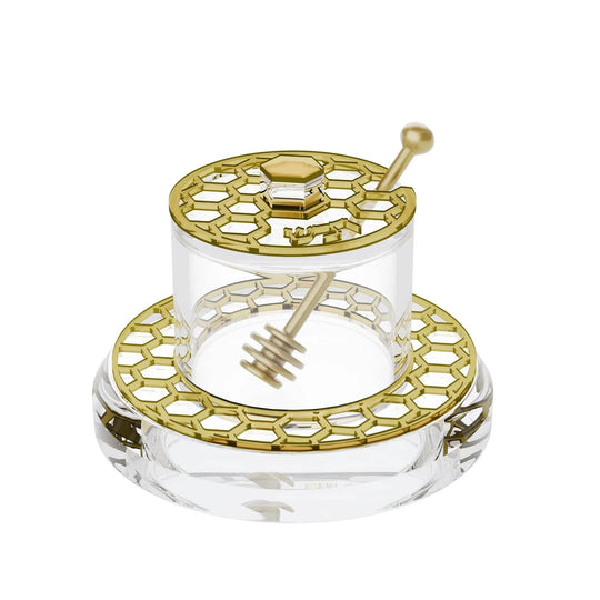 Gold Honeycomb Honey Dish