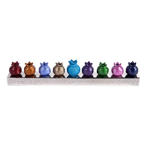 Yair Emanuel Menorahs Colorful Pomegranates Menorah by Yair Emanuel