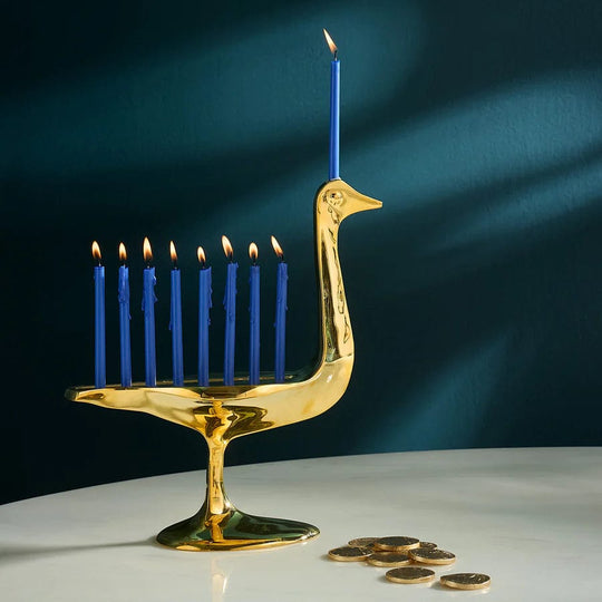 Brass Bird Menorah by Jonathan Adler